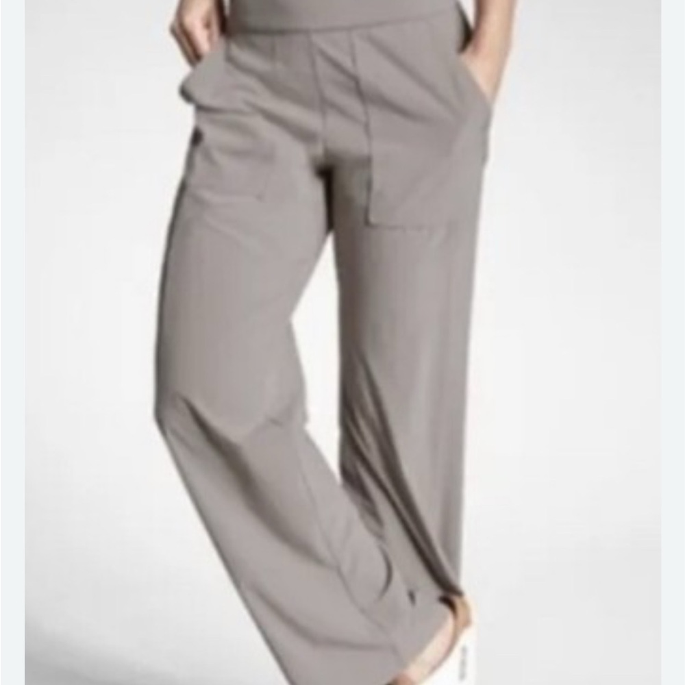 Athleta Chelsea Wide-Leg Pants, light asphalt gray, 0